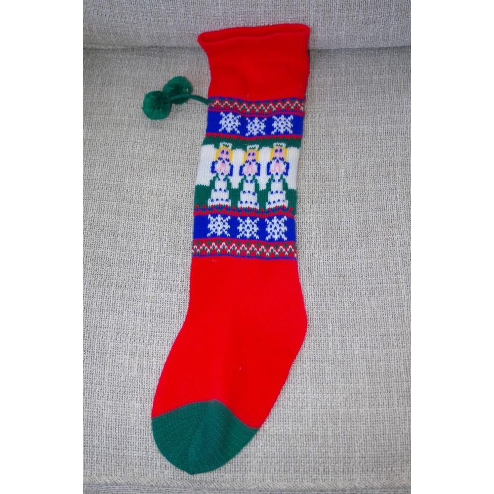 Vintage Avon Christmas Stocking 80s 90s Angel Acrylic EUC Taiwan